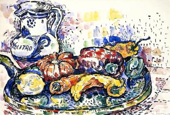 (image for) Handmade oil painting Copy paintings of famous artists Paul Signac's painting, Still LIfe with Pitcher